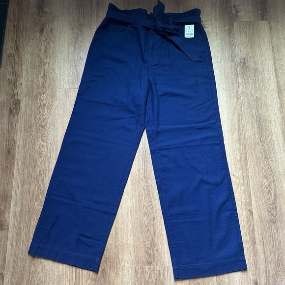 J.CREW Pants - J Crew NWOT Navy 100% Cotton High Rise Straight Leg Pant Size 12